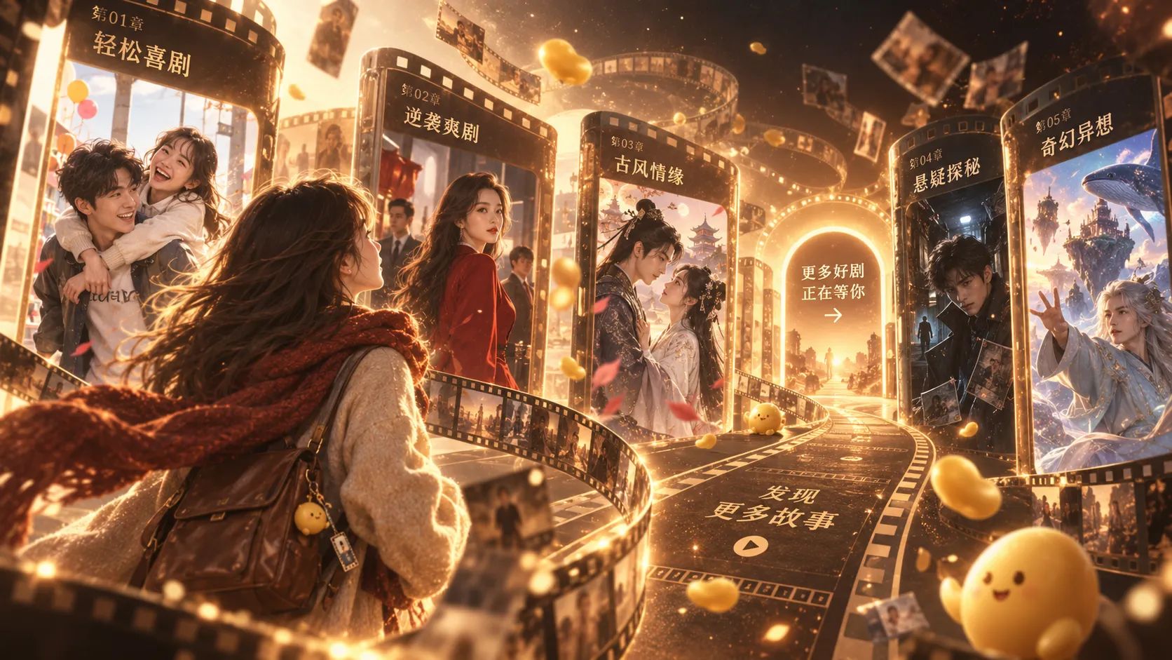 不同短剧题材与观看情绪的主题画面