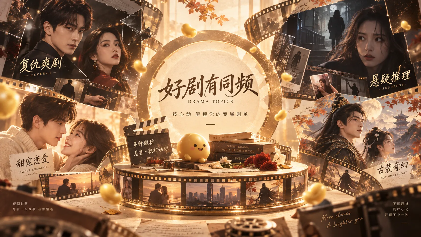 用于呈现不同短剧情绪气质的主题视觉